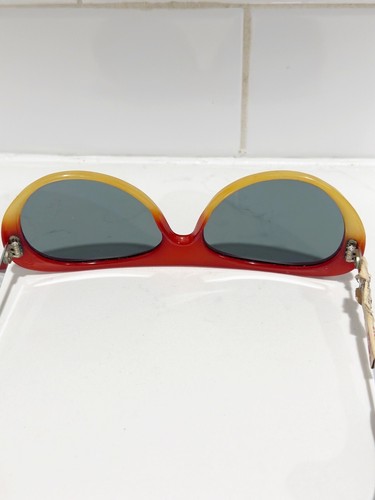 Unique NOS Vintage MOD Red Yellow COLOR BLOCK Sport Aviator Unisex Sunglasses - Picture 18 of 24