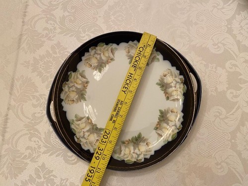 Plato de pastel Rosenthale Donatello pintado a mano dos asas plato de pastel 10,25" diámetro 19 - Imagen 4 de 4