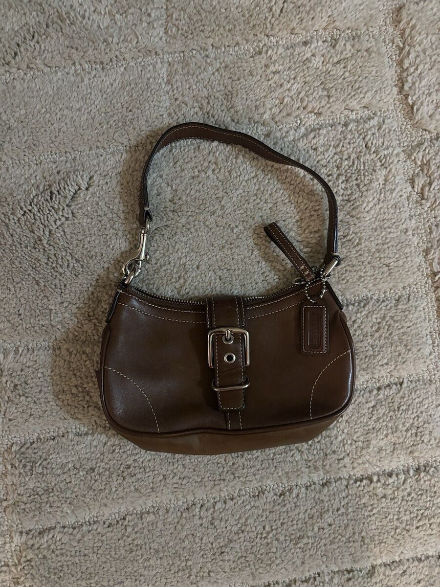 Coach Hamptons Leather Buckle Shoulder Hobo Bag “Barbie Bag Coach Hamptons Leather Buckle Shoulder Hobo Bag “Barbie Bag