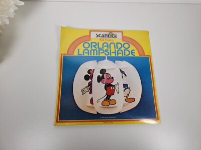 Vintage 70s Disney Orlando Lampshade Cover Kit- Mickey Minnie Mouse- Scanlite