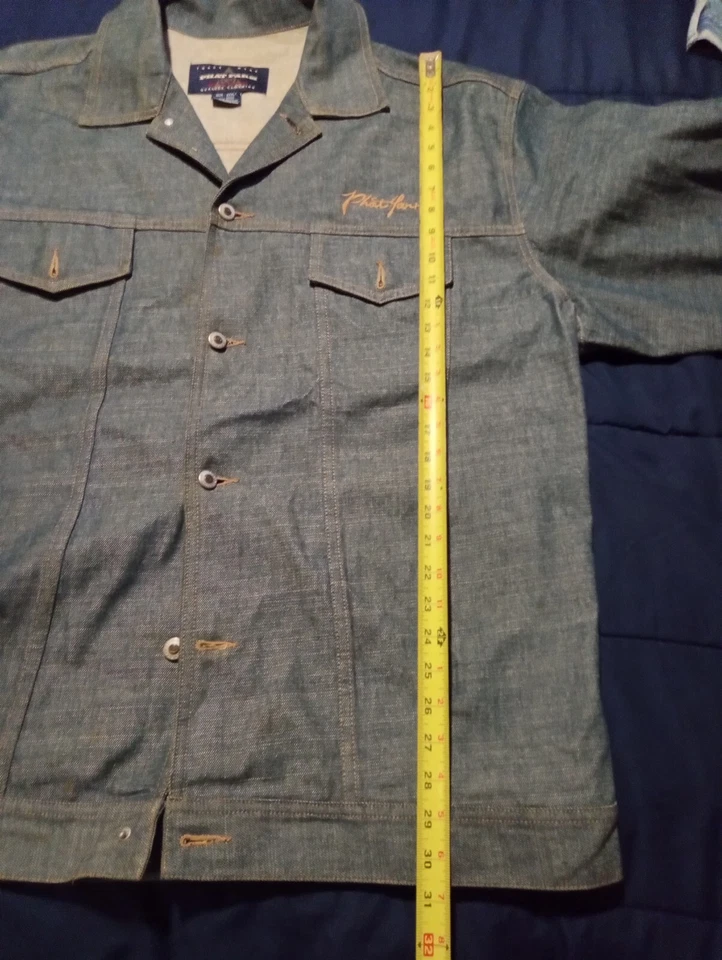 Chaqueta vaquera Phat Farm para hombre talla 3XL azul denim adulto hip hop rap años 90 Foto 3 de 4