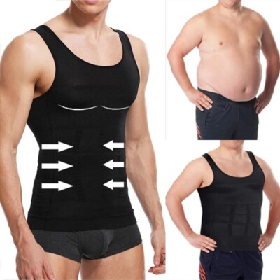 Men Slimming Body Shaper Vest Abs Abdomen Compression Shirt Workout Tank Tops HL