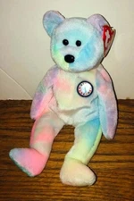 TY Beanie Baby B.B. Tie Dye Bear Plush Stuffed Animal Vintage Retired NWT