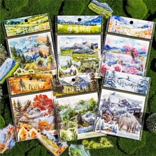 30Pcs Mountains Field Scrapbook Stickers DIY Journal Planner Decorative Collage