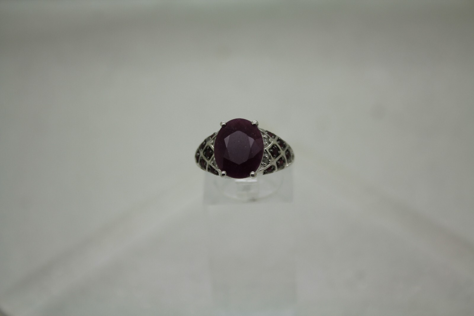 Sterling Silver .925 NATURAL RUBY ELEVATED DESIGN… - image 2