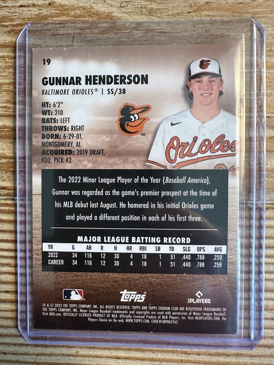 2023 Topps Stadium Club Gunnar Henderson RC Photographer