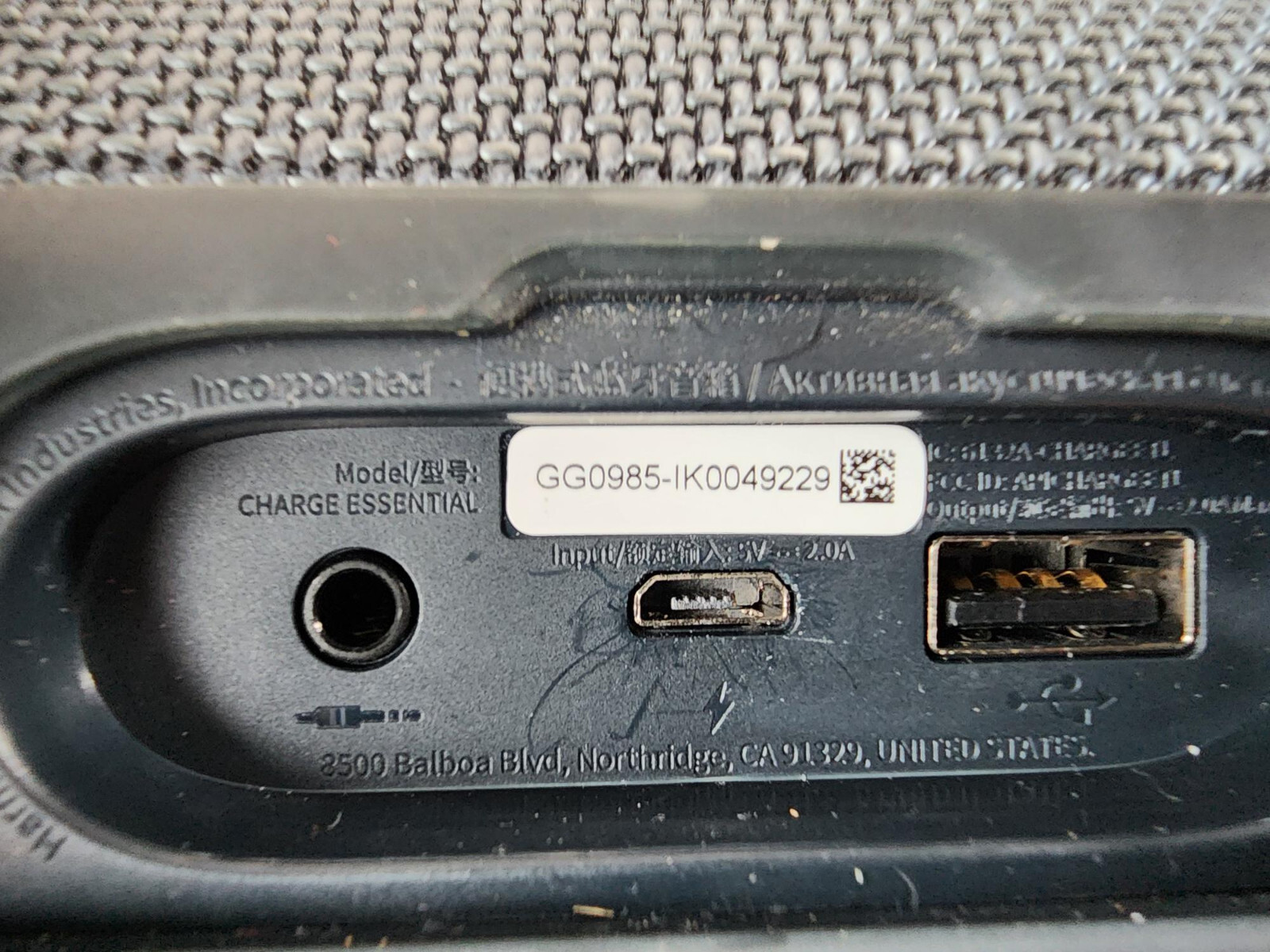 *Scratchy Sound* JBL Charge Essential Portable Bluetooth Speaker