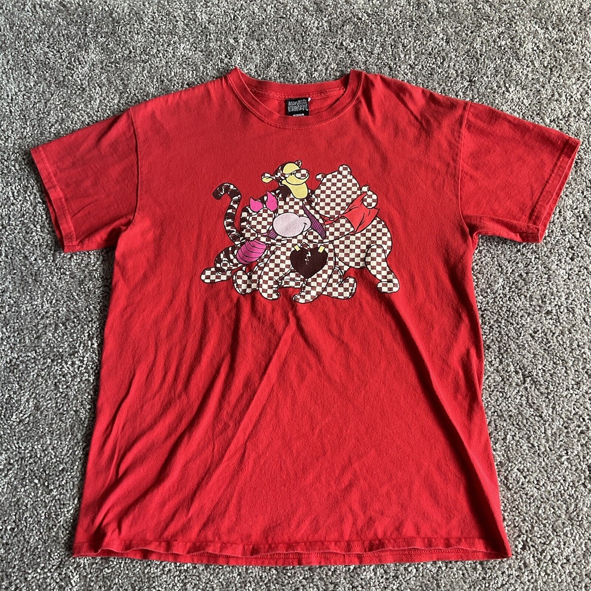 Another Enemy Men's Red Shirt Winnie The Pooh Tigger USA Made Y2K