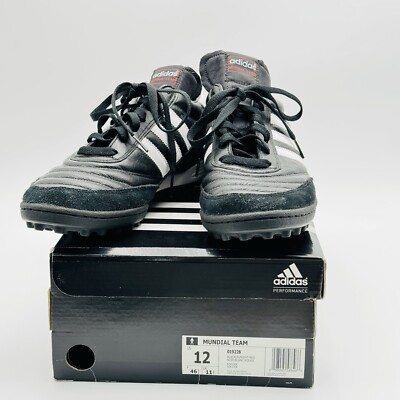 Adidas Mundial Team Mens Soccer Cleats Black 019228 Size 12 UK 11.5 NEW