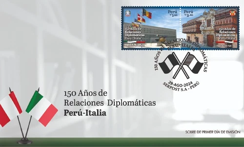 2024 150th anniversary diplomatic relations with Italy - Peru - unc