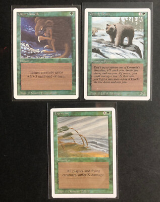 Magic REVISED EDITION GIANT GROWTH - GRIZZLY BEARS - HURRICANE   englisch green