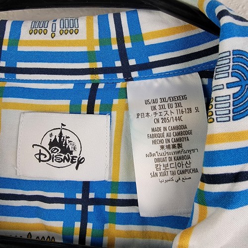 Men's 3XL Disney Hanukkah AOP Geometric Plaid Stripe Pattern Camp Hawaiian Shirt - Picture 6 of 7