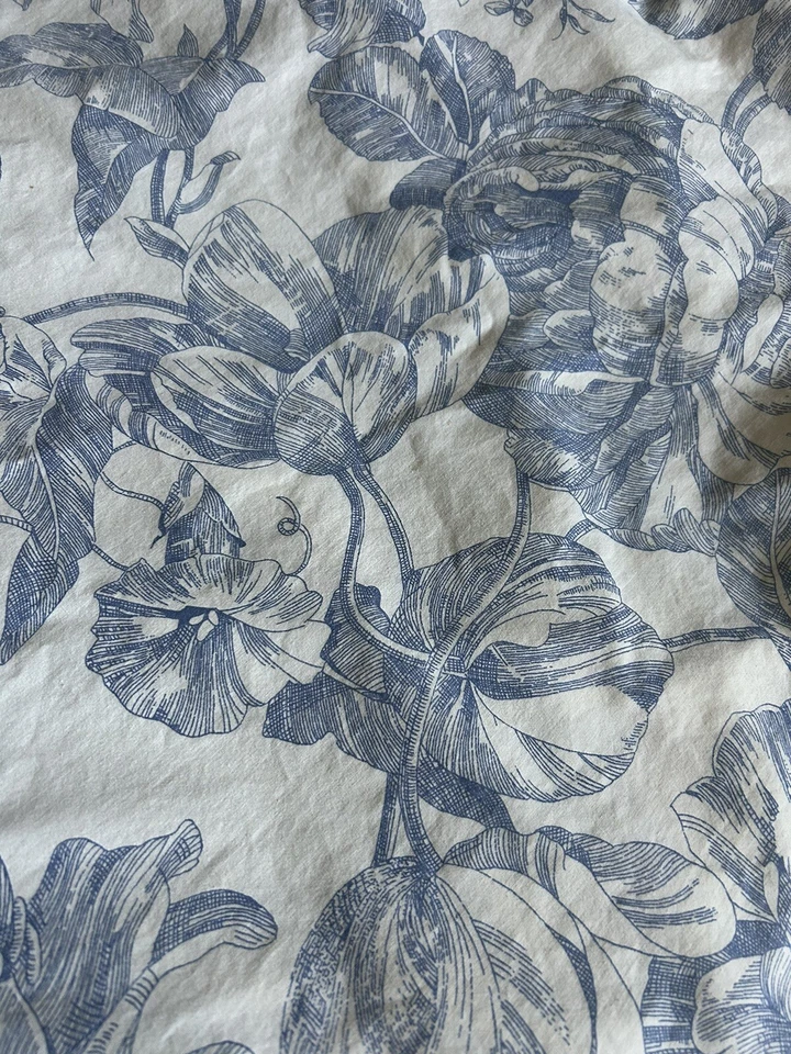 Sábana bajera Waverly Garden Room HERITAGE baño floral azul blanco DOBLE Foto 4 de 4