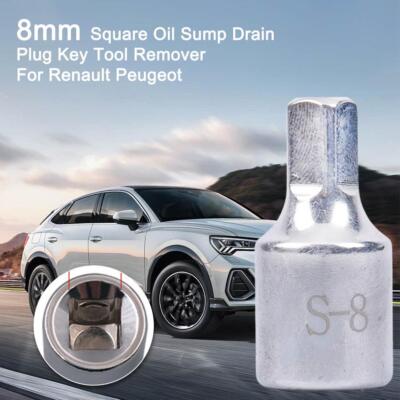 1X 8mm Square Oil Sump Drain Plug Key Tool Remover for Renault Peugeot