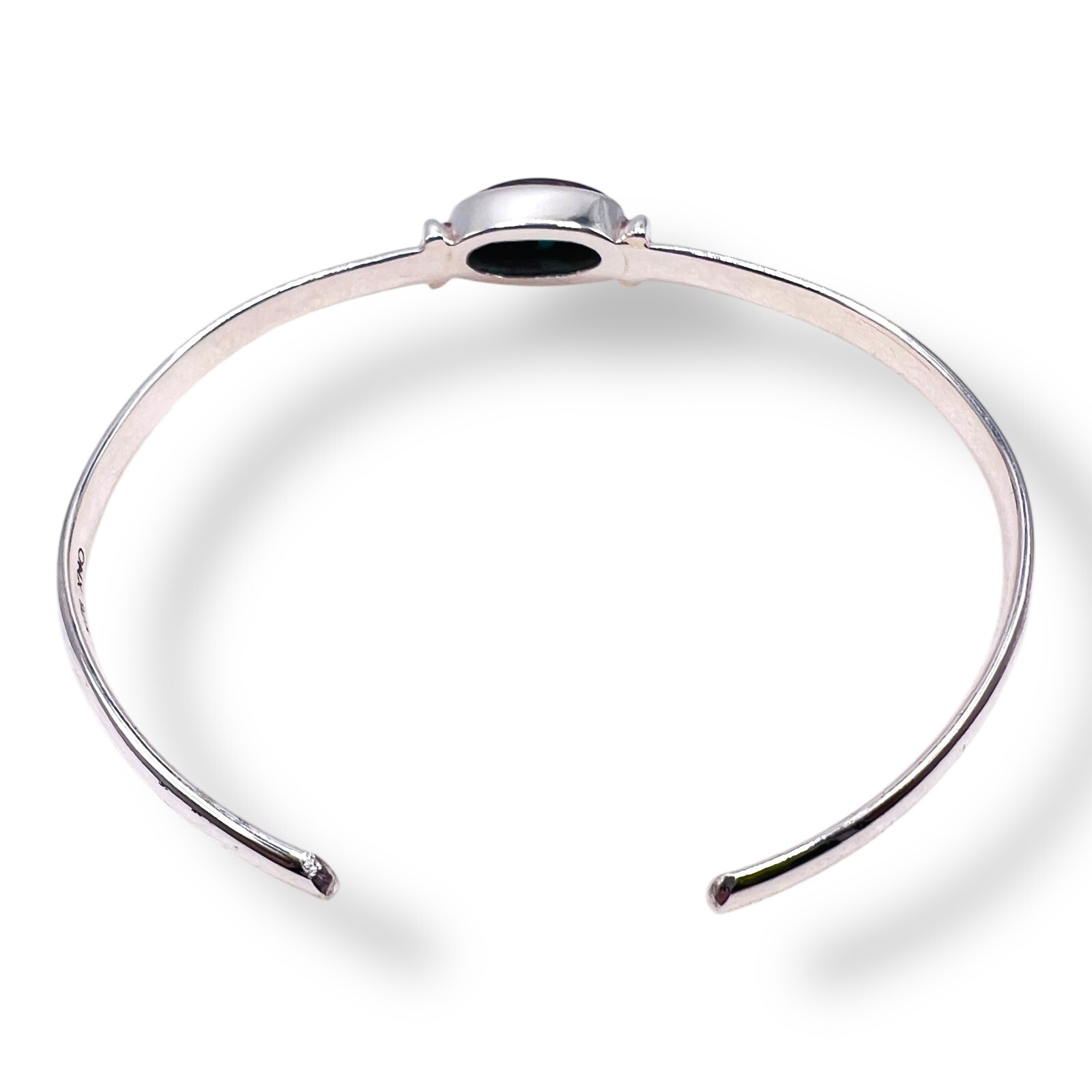 Solid Silver Sterling Turquoise Cuff Bracelet Per… - image 14