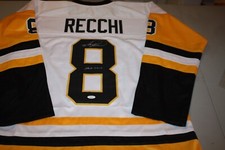 MARK RECCHI #8 Sewn Stitched Autographed Custom WHITE PENGUINS JERSEY JSA