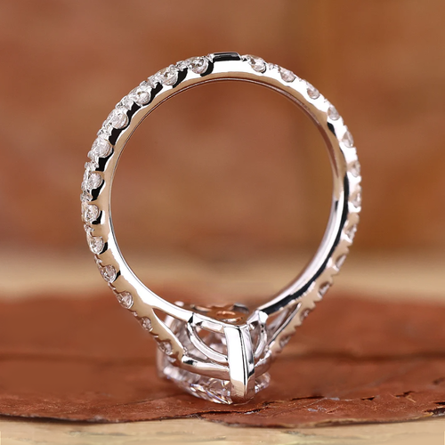IGI Certified 2.32 Ct Lab Created Pear Cut Diamond Wedding Ring Platinum 950 - Picture 4 of 15