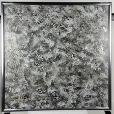 "Cool Metals Mixed" - 12" x 12" Acrylics on Canvas Board Framed Art Original