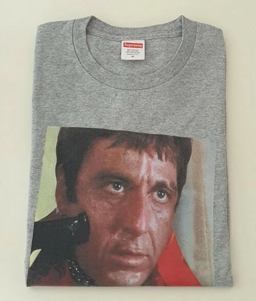 T Shirt FW17 Supreme X SCARFACE Grigio Heather Taglia M Media