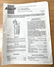 Speedaire 5HP Two Stage Air Compressor Parts/Operating Instructions Manual 5Z