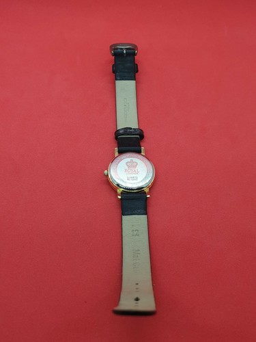 ladies royal london gold tone watch with date display window,black strap.#136. - Picture 6 of 8