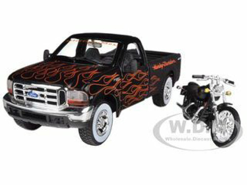 1999 FORD F-350 PICKUP 1/27 - 2002 HARLEY DAVIDSON FLSTB BIKE 1/24 MAISTO 32181
