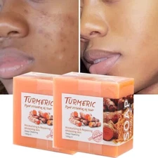 Turmeric Soap Skin Whitening Dark Spots lightening Acne Brightening Turmeric