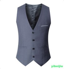 Men's Wedding Double-breasted Dress Vests Suit Slim Fit Tuxedo Formal Waistcoats