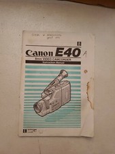 Canon E40 8mm Video Camcorder Original Instruction Manual 1991 Vintage 88 Pages