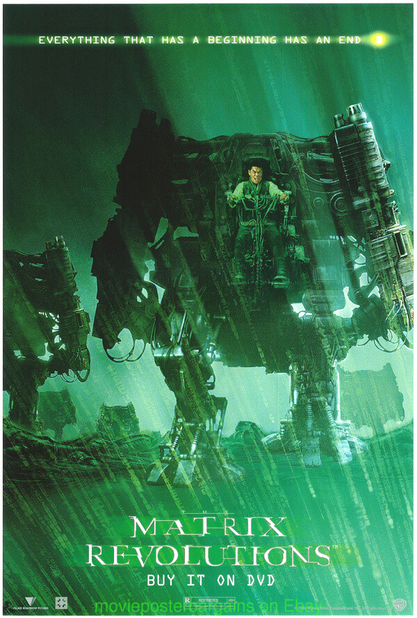 MATRIX REVOLUTIONS MOVIE POSTER RARE SET OF 4 ORIGINAL VIDEO