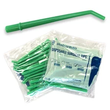100 Dental Surgical Aspirator Tips Suction Evacuation Green 1/4" (4 Bags of 25)