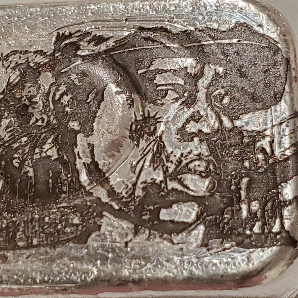 Tupac and Biggie Smalls 5 Troy Ounce .999 Silver hand poured Laser art bar 2Pac - Image 3 of 4