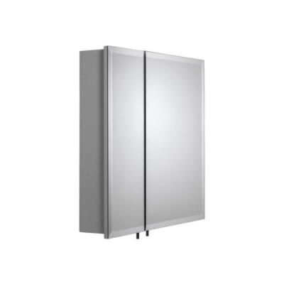 Croydex Bi-View Medicine Cabinet 24'' x 24'' Rectangular Adjustable Shelves White