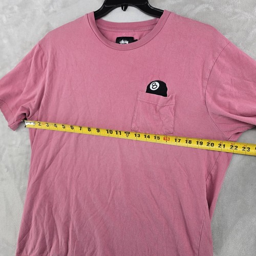Stussy 8 Ball Mens Short Sleeve Pocket T Shirt Rose Color Size Large - Picture 5 of 7