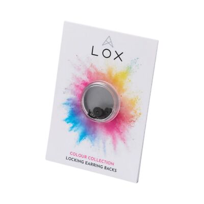 Verschluss Sichern Ohrringe Antiallergen Lox. Farbe Schwarz. 2 Paar