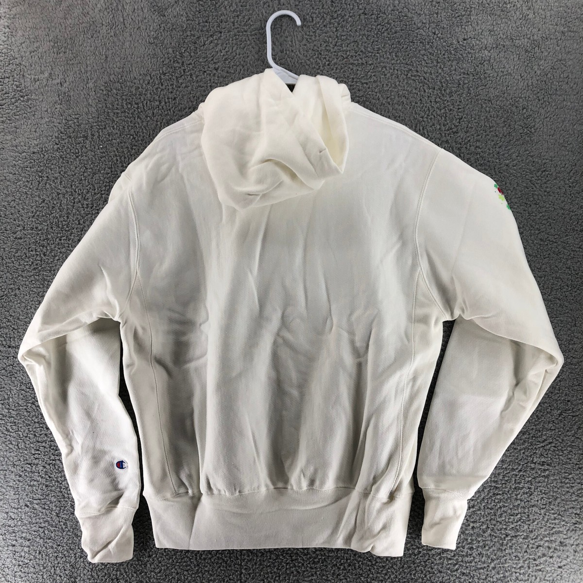 Champion Reverse Weave Hoodie Holiday Joy White Pullover Men's