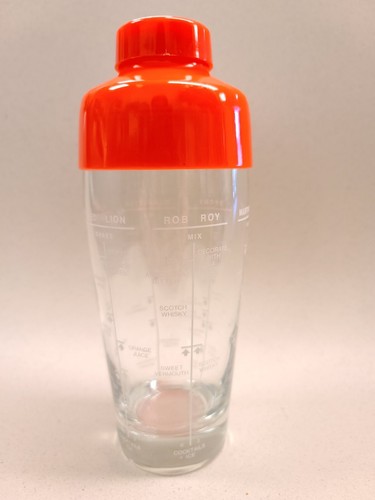 Per Alimenti Glass Cocktail Shaker Mixer w/Recipes & Lid 1966 Vintage 8.5" Italy - Picture 2 of 10
