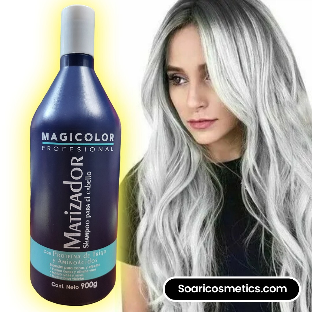 MAGICOLOR WHEAT PROTEIN AMINO ACID BLUE SHAMPOO GRAY BLONDE