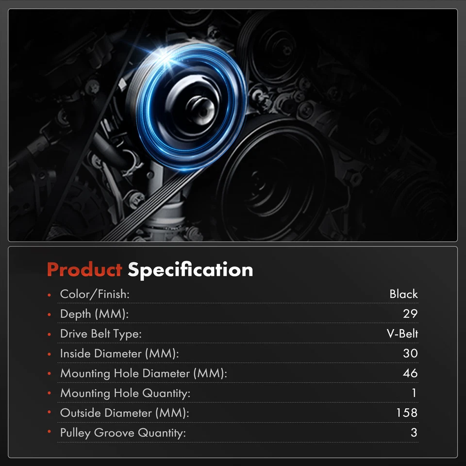 Equilibrador armónico para camioneta Nissan D21 1990-1994 1995 1996 1997 2,4 L gas sohc Foto 3 de 4