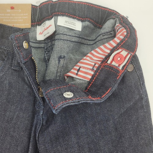 Hanna Andersson Jeans Girls Straight Leg Dark Wash Blue Denim Sz 100cm or 4 NEW - Picture 4 of 16