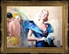 Handmade Oil Painting art female impressionism girl on canvas 30"X40"