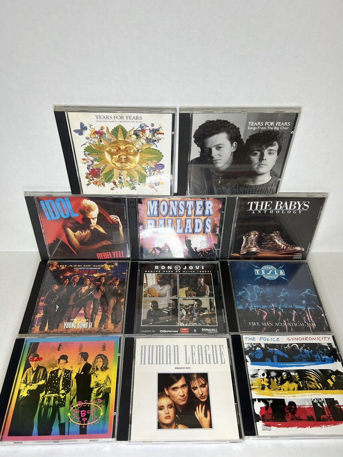 CD Lot of 11 80s Tears for Fears Billy Idol Monster Ballads The Babys B52s Human