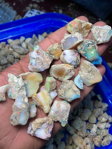 Large Opal Rough Parcel A Grade 10 Pieces Natural Ethiopian Welo Fire Opal Raw - Picture 17 of 17