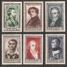 891 à 896 (1951) Célébrités de Alfred de Musset à Napoléon N** (cote 60e) (9923)