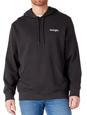 Wrangler - Mens Regular Fit Hooded Sweater Sweatshirt Black Hoodie