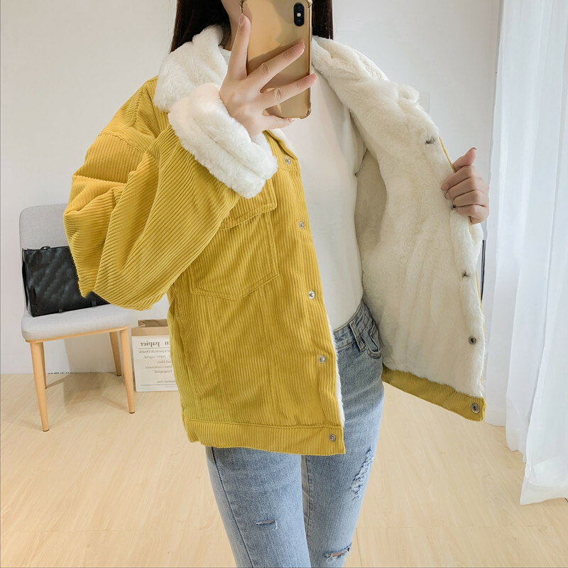 Women Sherpa Fleece Lined Corduroy 