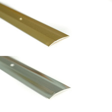 Carpet Metal Cover Strip Door Bar Trim - Brass/Silver - 2.7m (9ft)