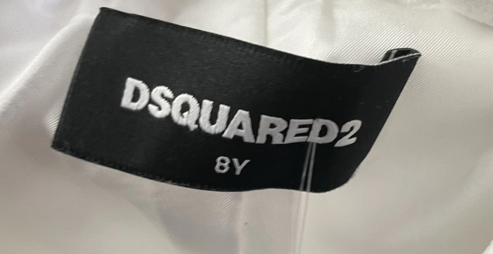 Blazer DSQUARED 2 niños blanco mezcla algodón con ribete negro talla 8y Foto 3 de 4
