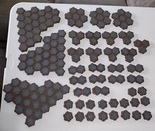 Heroscape Lot of 43 Stone Terrain Tiles 158 Hexes total - 24-7-3-2-1 Hex Lot