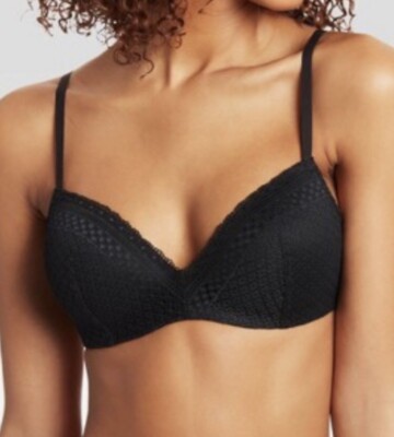 Maidenform SE0583 My Creature Comfort Wireless Black T-Shirt Bra 38DD